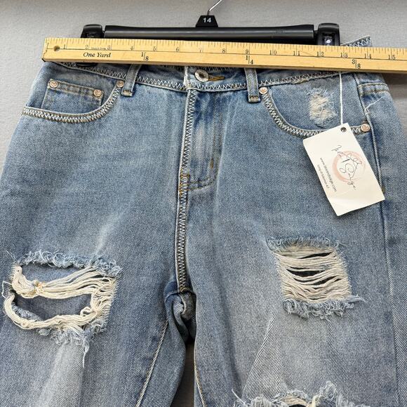 Pol Anthropologie Women's Reckless Boyfriend Distressed Jeans SMP35 Sz.M Preppy - Picture 12 of 16